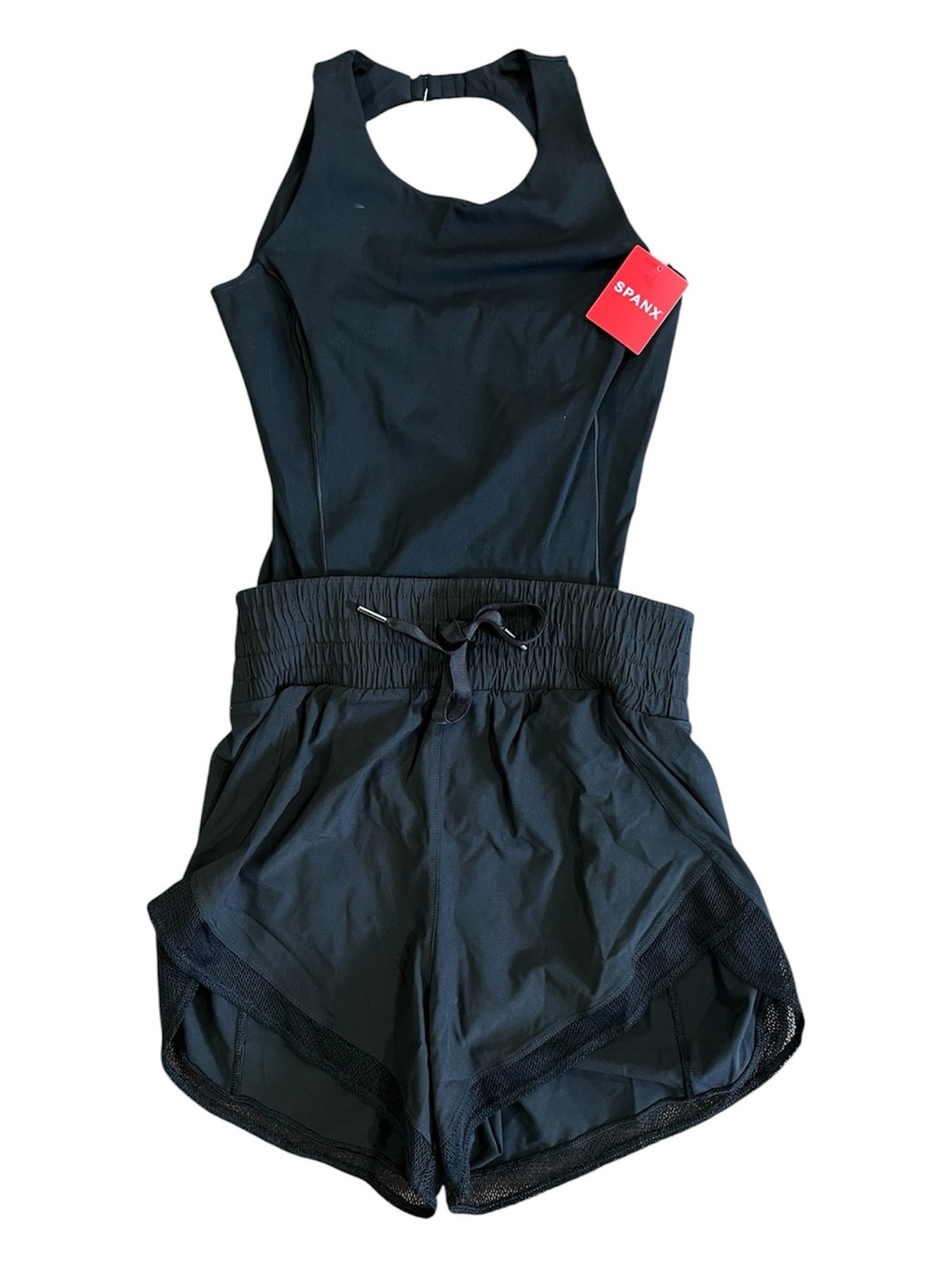 NWT SPANX Get Moving Active Exercise Romper Runsie Very Black XS - Picture 2 of 6